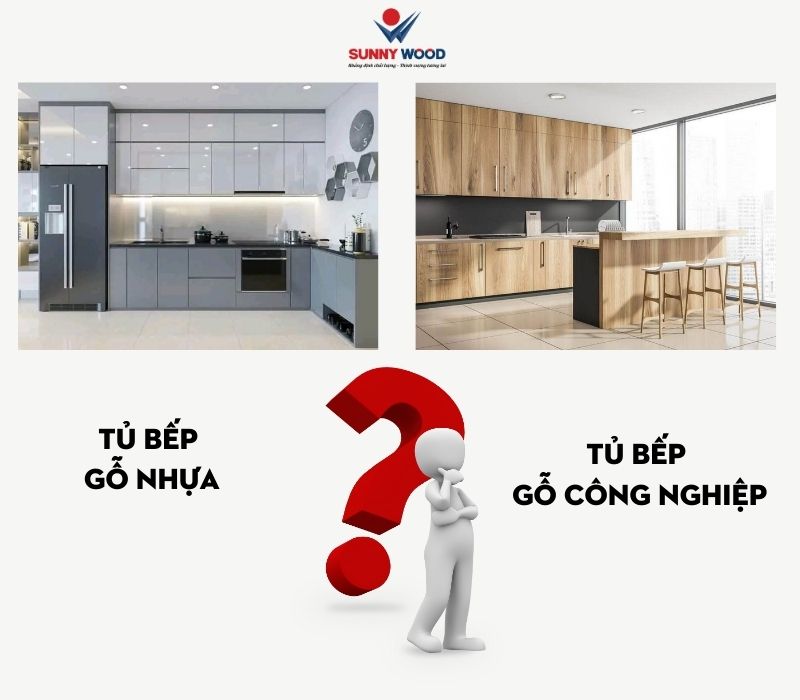 nên làm tủ bếp nhựa hay gỗ công nghiệp