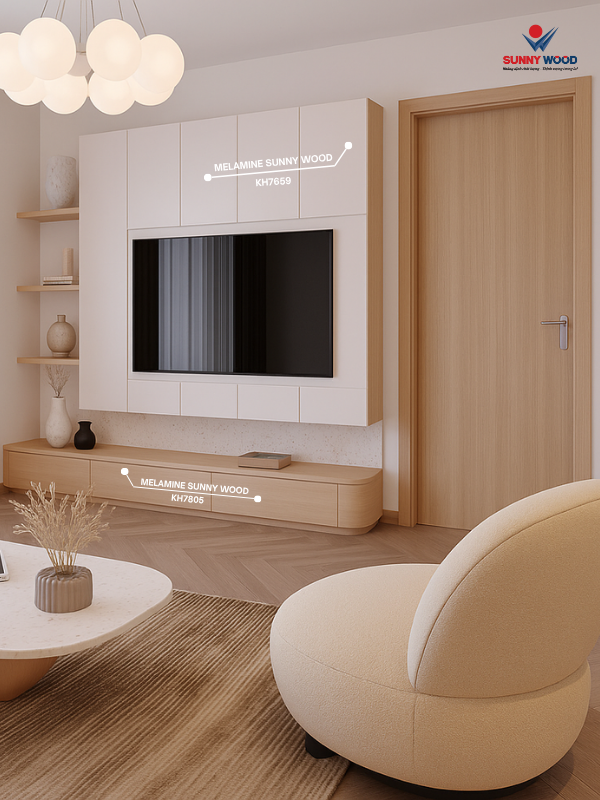 nhựa giả gỗ phòng khách