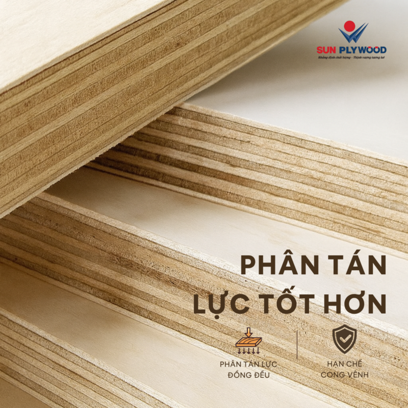 plywood hạn chế cong vênh hơn MDF