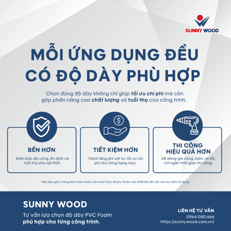 độ dày PVC Foam